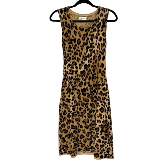Calvin Klein knit Leopard Print Sheath dress. Size M‎ - Picture 1 of 9